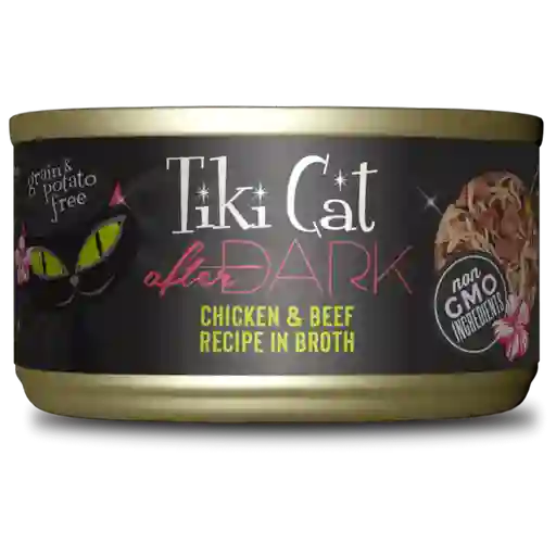 Tiki Cat After Dark Pollo Y Carne En Caldo 80gr Lata