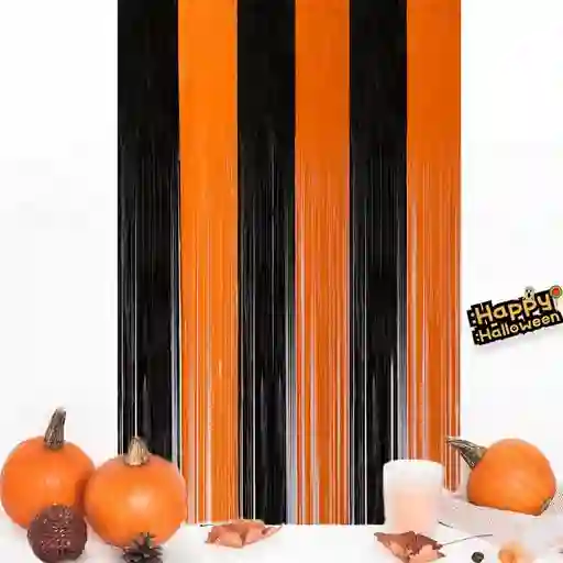 Cortina Naranja Negra Halloween