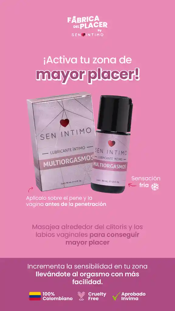 Lubricante Multiorgasmos 30ml Sen Intimo