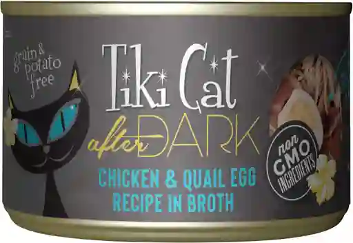 Tiki Cat After Dark Pollo Y Huevo De Codorniz En Caldo 80gr Lata