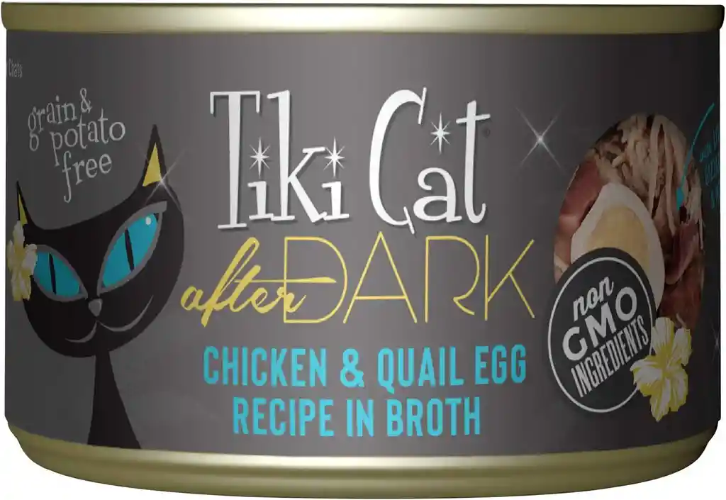 Tiki Cat After Dark Pollo Y Huevo De Codorniz En Caldo 80gr Lata