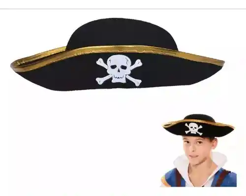 Sombrero Pirata Calavera Para Niños Halloween Disfraz