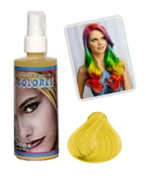 Laca Para El Cabello Spray Color Amarillo Fluorescente Disfraz Halloween