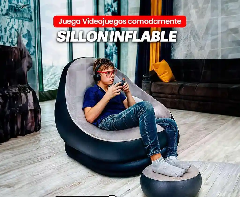 Sillon Inflable Con Puff