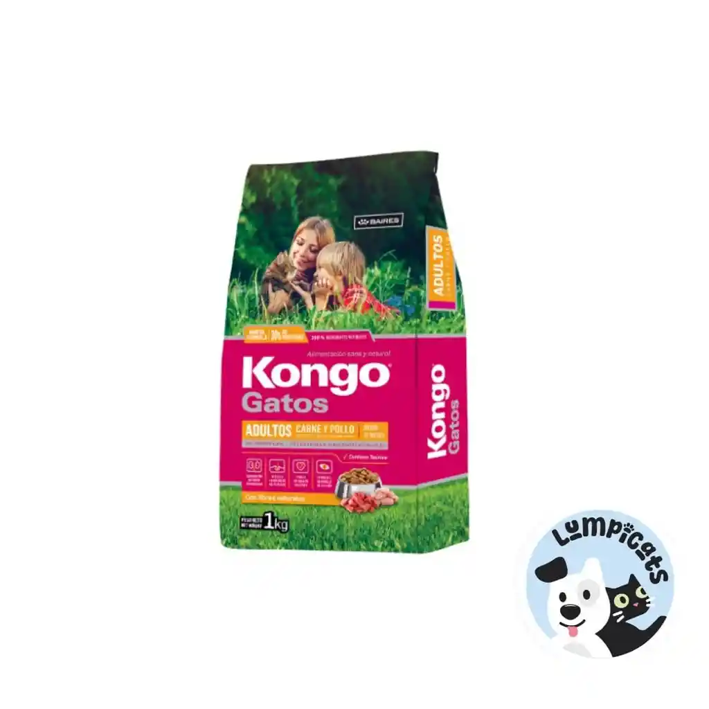 Kongo Gatos Adulto Carne Y Pollo Bolsa 1 Kg