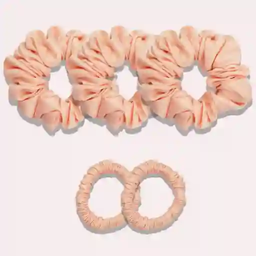 Set X 5 Scrunchies Bambas Moñas Satín Cabello