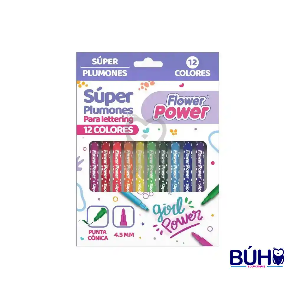 Super Plumon Flower Power Punta Conica X12