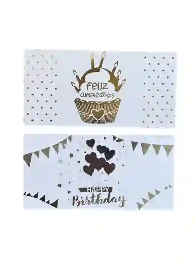 Lluvia De Sobres Blanco Cumpleaños Diseño Surtidos X 2 Unidades