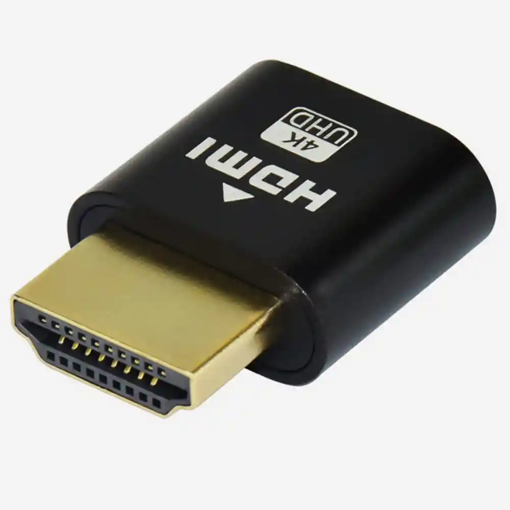 Adaptador Virtual Hdmi Dummy Fantasma Ddc Edid Plug Emulador Negro