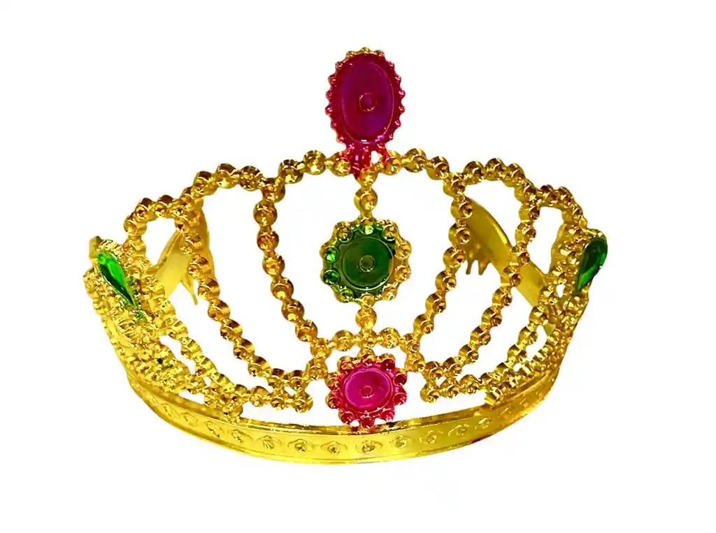 Corona Diadema Princesa Dorada Con Piedras Hora Loca Carnaval Halloween Ref 7911-8