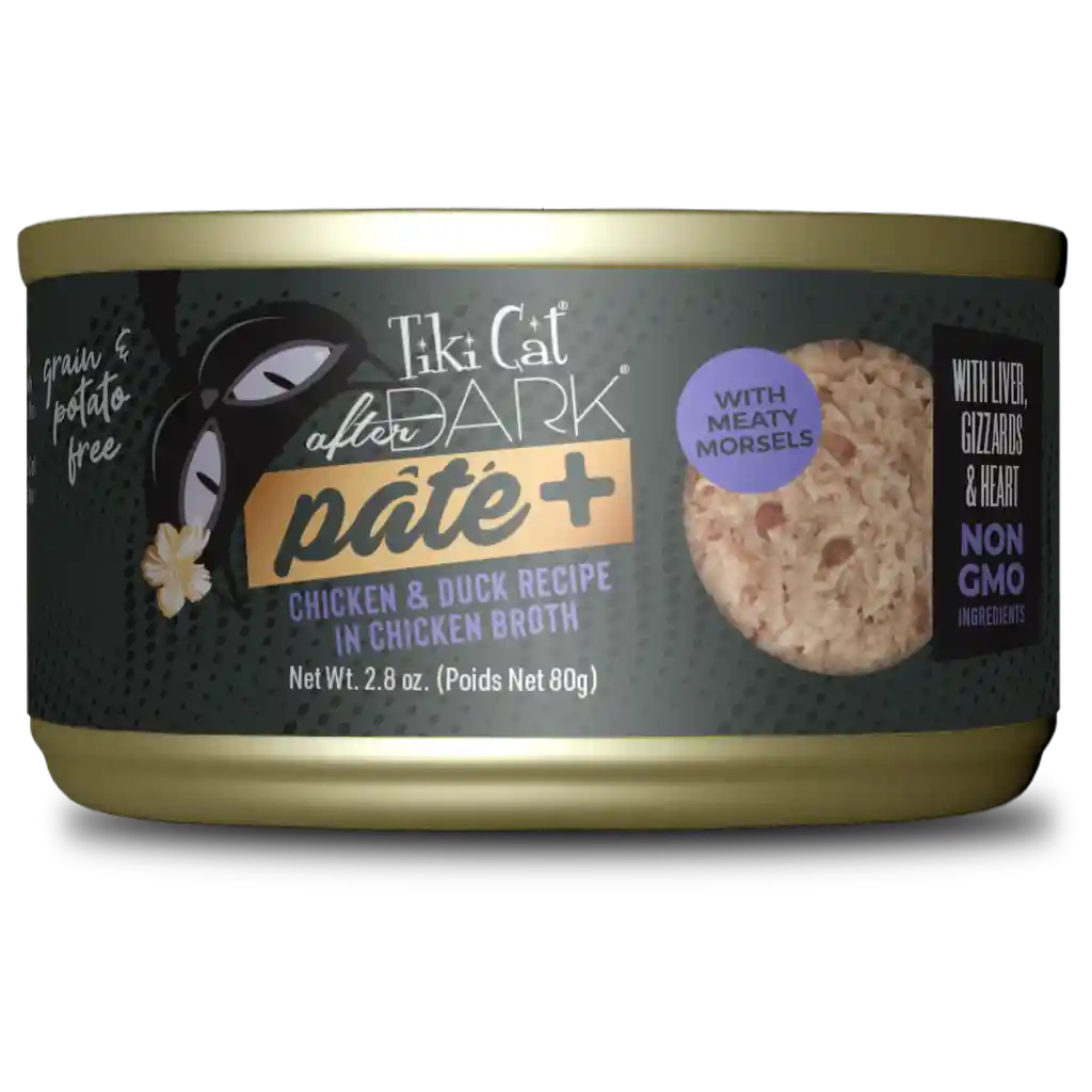 Tiki Cat After Dark Pate Plus Pollo Y Pato En Caldo De Pollo 80gr Lata