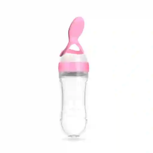 Tetero Cuchara Exprimible En Silicona Para Bebé Rosa - Onlybaby
