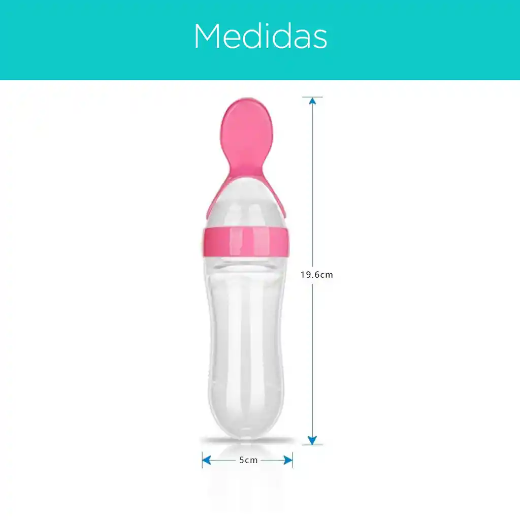 Tetero Cuchara Exprimible En Silicona Para Bebé Rosa - Onlybaby