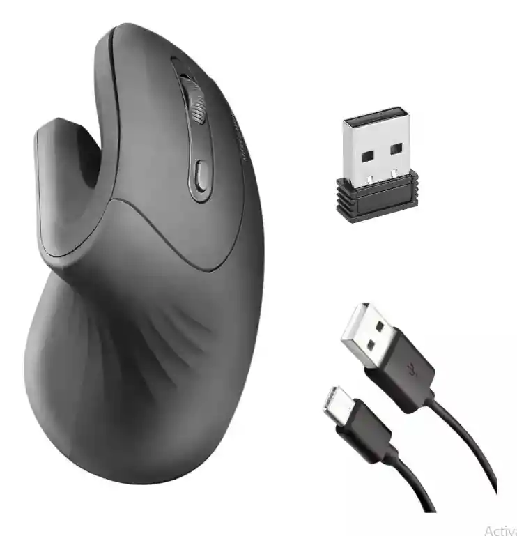 Mouse Inalambrico Vertical Ergonómico Recargable D6 1600 Dpi