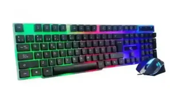 Combo Yelandar Mouse Ergonomico Y Teclado Usb Rgb Iluminado En Español Kt288