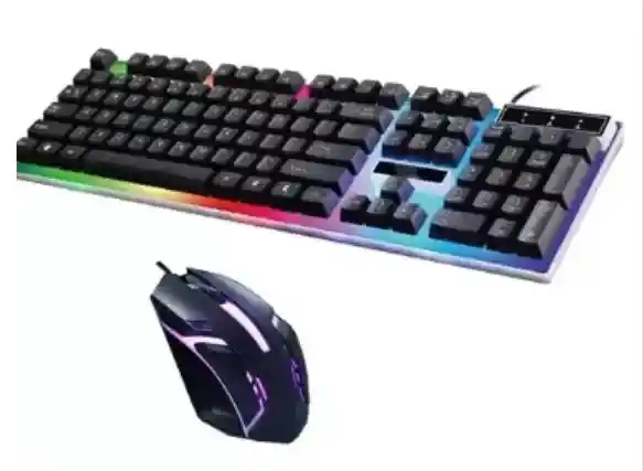 Combo Yelandar Mouse Ergonomico Y Teclado Usb Rgb Iluminado En Español Kt288