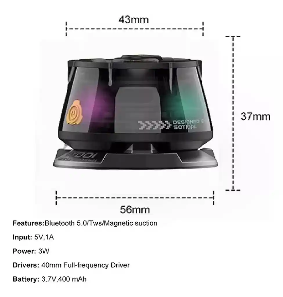 Mini Parlante Altavoz Soporte Magnético Portátil Bluetooth