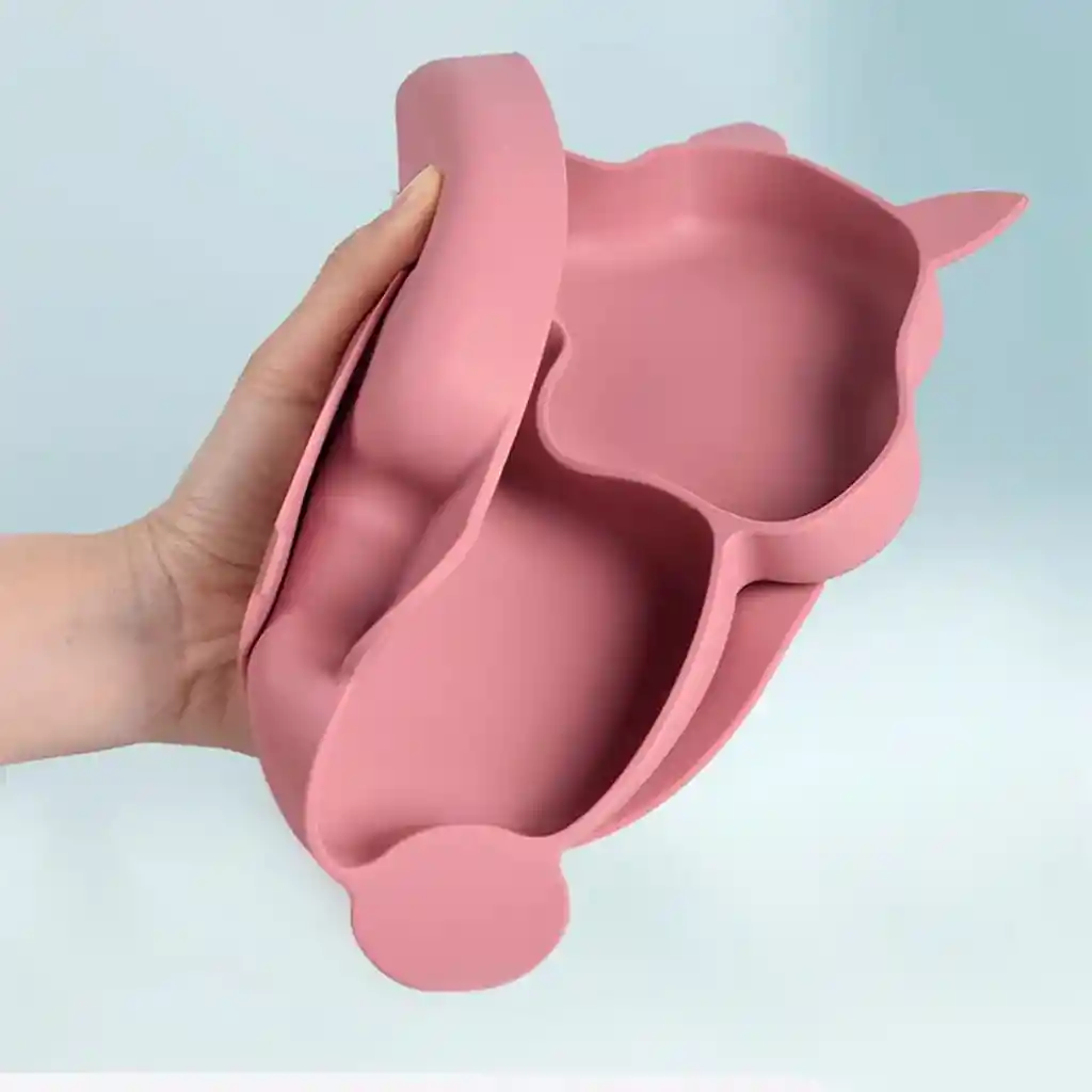 Set Vajilla Ardilla De 8pz En Silicona, Combo De Alimentación Complementaria Libres De Bpa Azul- Color Life