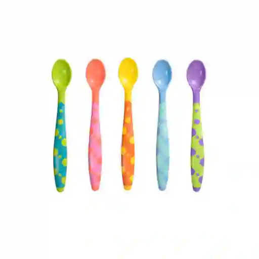 Juego De Cucharas X 5 Multicolor Y De Material Suave
