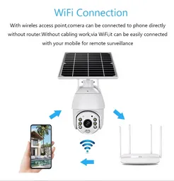 Camara Exterior Ip Panel Solar Wifi Ptz App Ubox