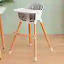 Silla Comedor Con Patas De Madera Para Bebé De 0 A 36 Meses, Reposapiés Y Dos Alturas Ajustables Celeste