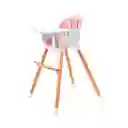 Silla Comedor Con Patas De Madera Para Bebé De 0 A 36 Meses, Reposapiés Y Dos Alturas Ajustables Rosa