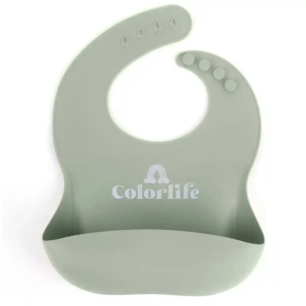 Vajilla En Set De 5 Piezas En Silicona, Cubiertos Con Mango De Madera, Libre De Pvc, Bpa Y Látex Celeste - Colorlife