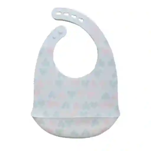 Babero Recolector Ajustable En Silicona, Grado Alimenticio Libre De Bpa, Con Diseño Estampado Blanco - Corazones
