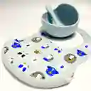 Babero Recolector Ajustable En Silicona, Grado Alimenticio Libre De Bpa, Con Diseño Estampado Salmón - Manzanas