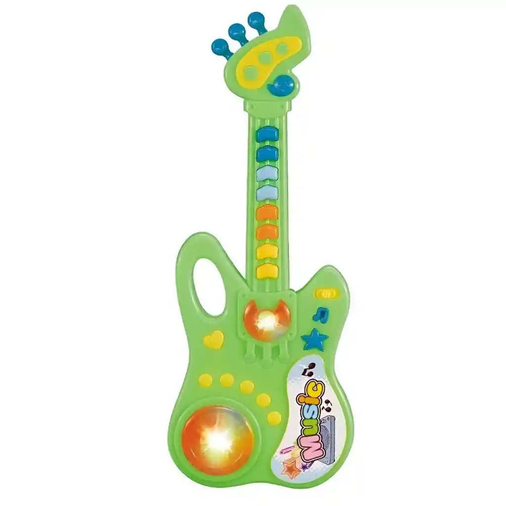 Guitarra Unisex Juguete Interactivo Luces Sonido + Baterias