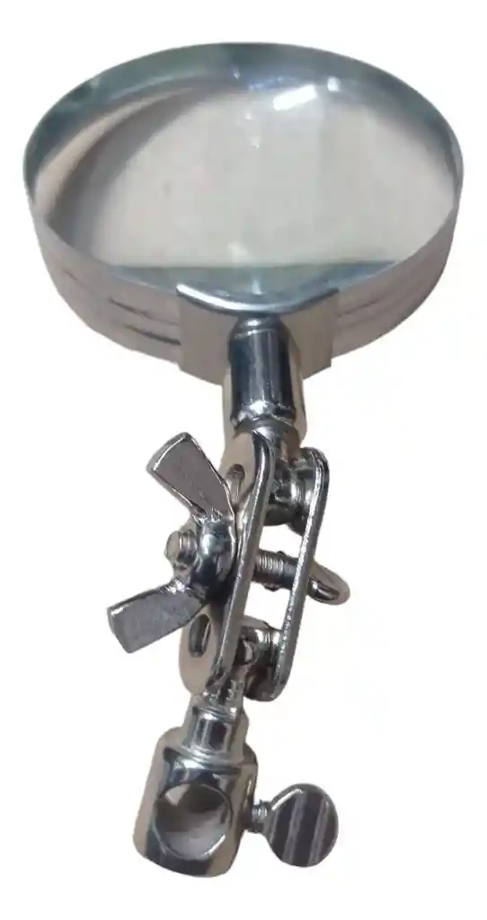 Lupa Multiusos De Vidrio Con Soprte Metalico Para Fijar