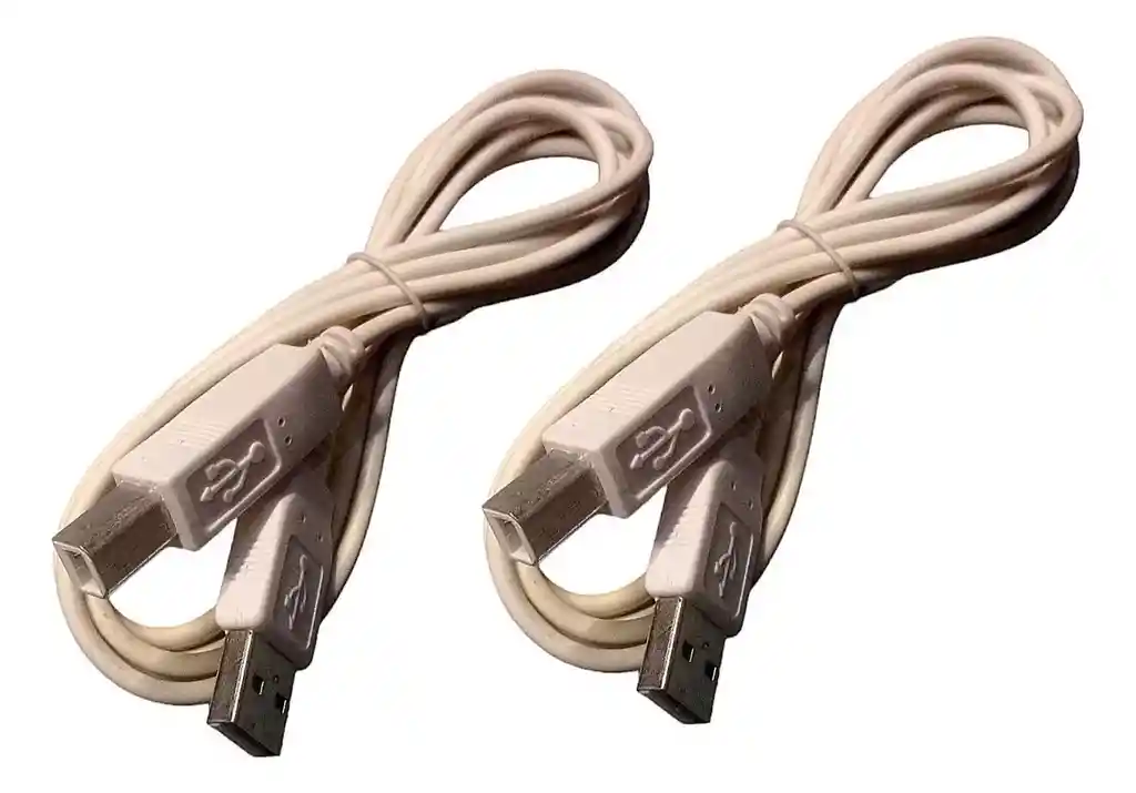 Cable De Impresora Universal 1.5m Usb 2.0 Blanco 2 Unidades