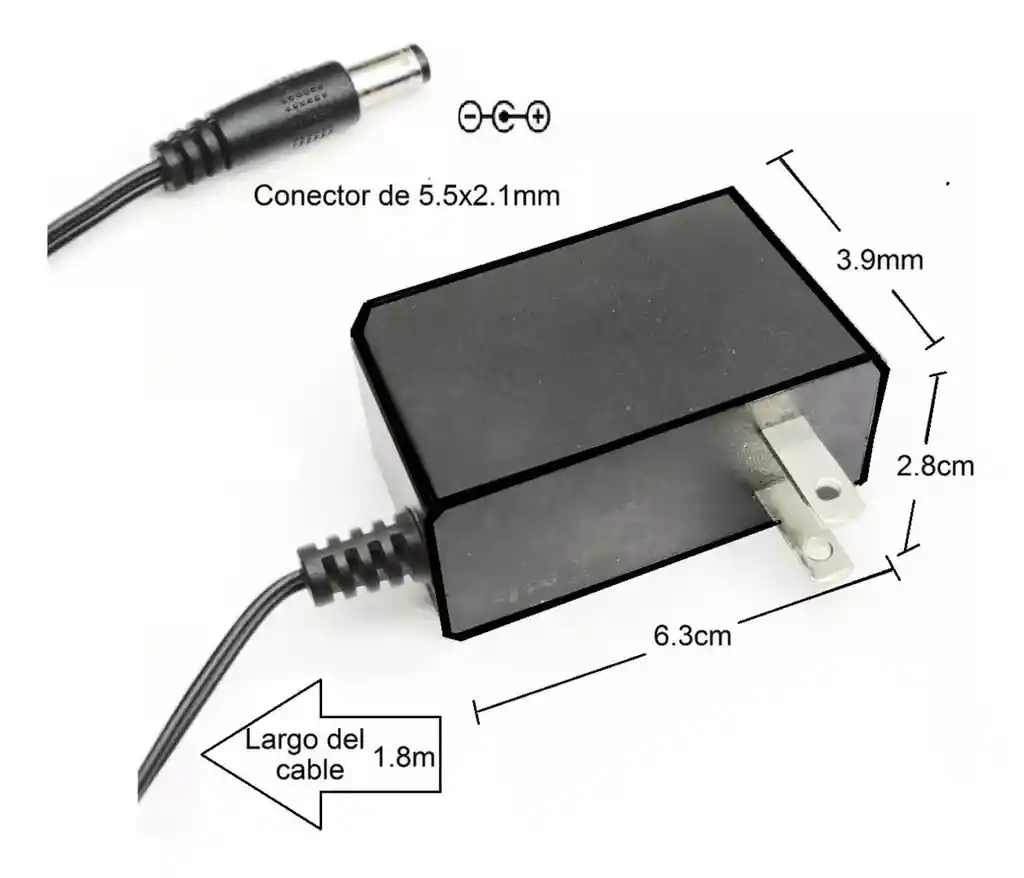 Cargador Adaptador 12 Vdc 1 Amp Regulador Fuente Multiusos