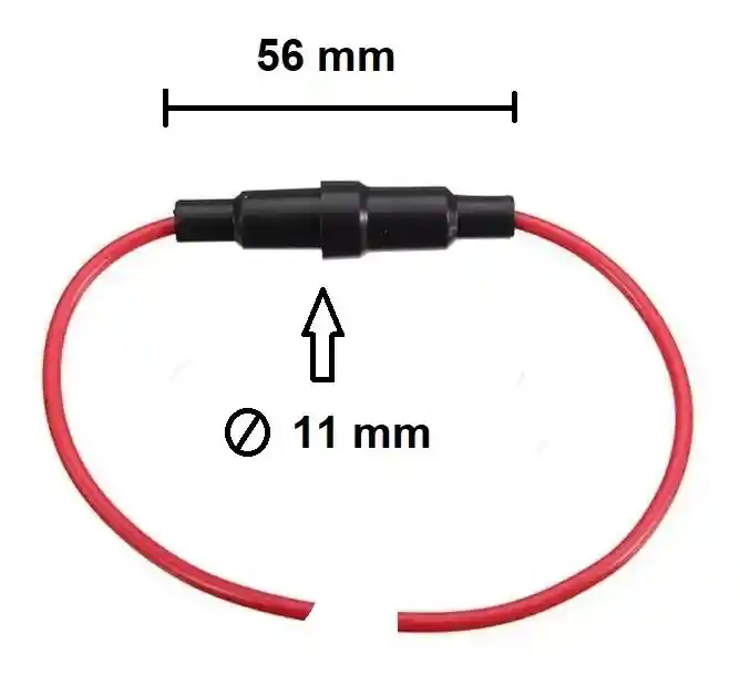 Portafusible Aereo Para Fusible De Vidrio Largo X 3 Unidades