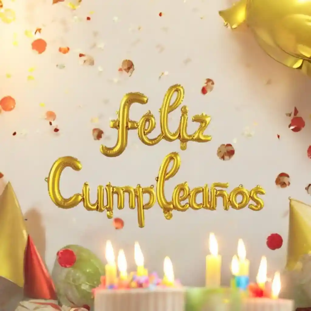 Feliz Cumpleaños Globo Metalizado Letras Dorado Cursiva