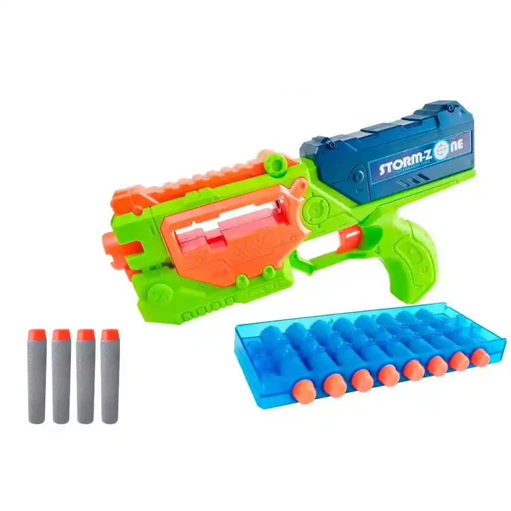 Pistola Lanza Dardos Nerf Multiples Juguete Niño Storm Verde