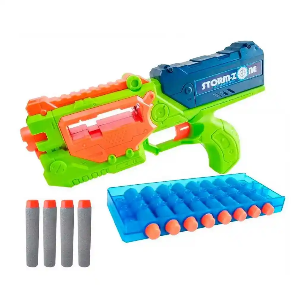 Pistola Lanza Dardos Nerf Multiples Juguete Niño Storm Verde