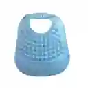 Babero De Silicona Estilo Pop-it Con Recolector, Ajustable Y Completamente Libre De Bpa Azul