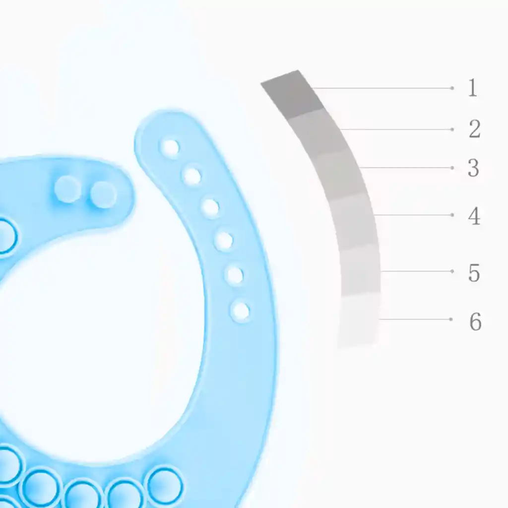 Babero De Silicona Estilo Pop-it Con Recolector, Ajustable Y Completamente Libre De Bpa Azul