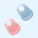 Babero De Silicona Estilo Pop-it Con Recolector, Ajustable Y Completamente Libre De Bpa Azul