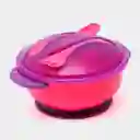 Set De Plato Con Cubiertos Con Base De Succión, Juego De Cuchara Y Tenedor Morado / Rosa - Onlybaby