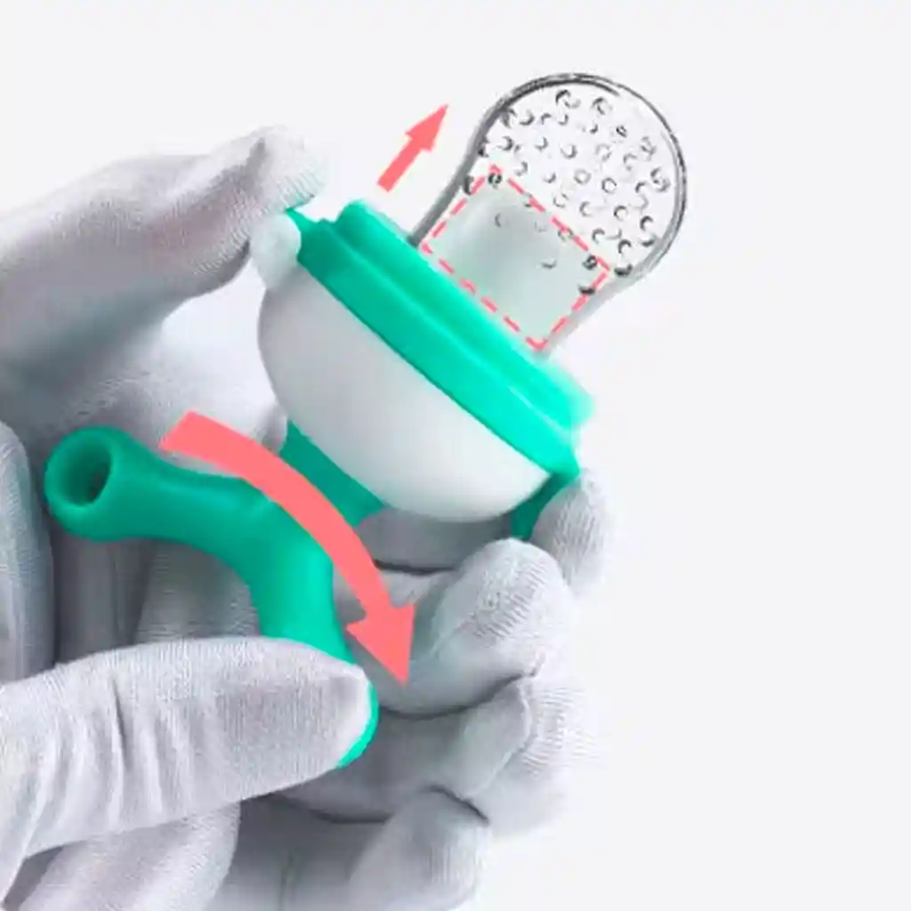 Chupa Para Frutas De Silicona De Grado Alimenticio, Completamente Libre De Bpa Verde Menta