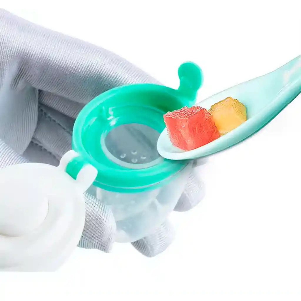 Chupa Para Frutas De Silicona De Grado Alimenticio, Completamente Libre De Bpa Verde Menta