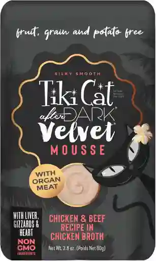 Alimento Tiki Cat After Dark Velvet Mousse Pollo Y Carne En Caldo De Pollo 80gr Pouch