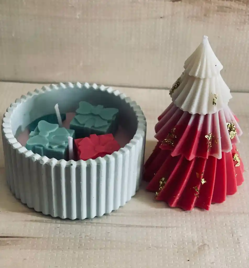 Velas De Navidad - Arbolito Y Vela Regalo Con Aroma