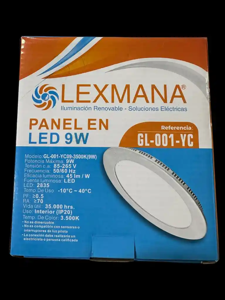 Panel Led (9w) Redondo Incrustar Luz Blanca