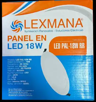 Panel Led (18w) Redondo Incrustar Luz Blanca