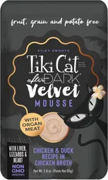 Alimento Tiki Cat After Dark Velvet Mousse Pollo Y Pato En Caldo De Pollo 80gr Pouch