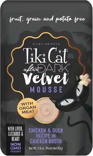 Alimento Tiki Cat After Dark Velvet Mousse Pollo Y Pato En Caldo De Pollo 80gr Pouch