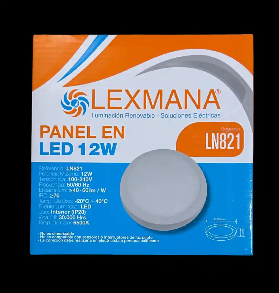 Panel Led (12w) Redondo Sobre Poner Luz Blanca